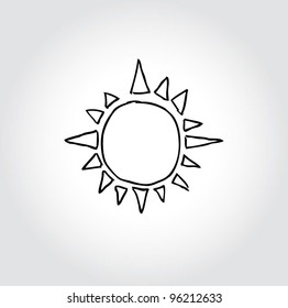 sun symbol element cartoon doodle