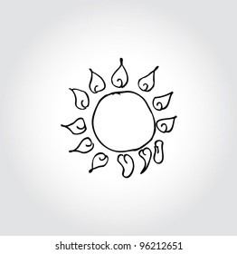 sun symbol element cartoon doodle