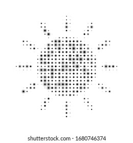 The sun symbol filled with black dots. Vector illustration on white background