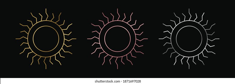 Sun symbol with gold, rose gold and silver premium logo design
