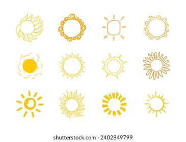 Sonnensymbol. Handgezeichnete Kollektion. Design-Element. Vektorgrafik
