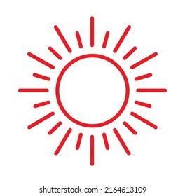 sun symbol, sun icon, heat symbol vector illustration, hot icon isolated