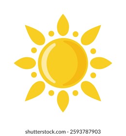 Sun symbol icon on isolated background. Vector.
