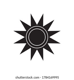 símbolo de sol sobre fondo blanco, estilo de silueta, ilustración vectorial