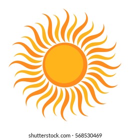 Sun symbol or icon over white. Vector illustration