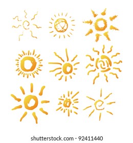 Sun symbol illustration hand drawn