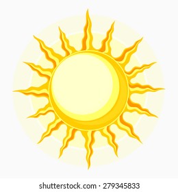 Sun symbol isolated. Colored on white ackground.