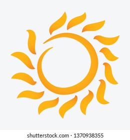 Sun Symbol Isolated on White Background  