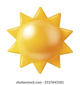 Sun Symbol Isolated White Background With Gradient Mesh, Vector Illustration