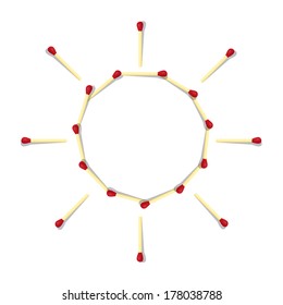 Sun Symbol Made from Matches