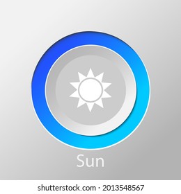 símbolo solar en el fondo blanco.