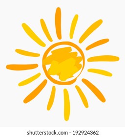 Sun symbol painted. Vector illustration