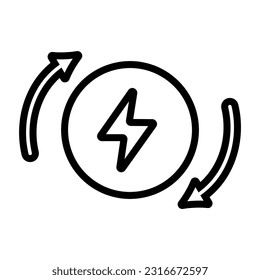 The sun as a symbol of a renewable energy source. Black line style, icon vector illustration. Concept of zero emissions by 2050, co2 neutral, net zero. Ecology environment improvement.
