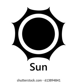 Sun symbol rotate crown entire black text on the white background