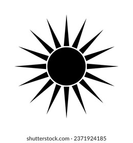 Sun symbol silhouette icon. Vector.