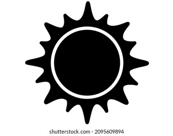 Sun, a symbol of a solar eclipse - a picture for a logo or pictogram. Eclipse picture for sign or icon