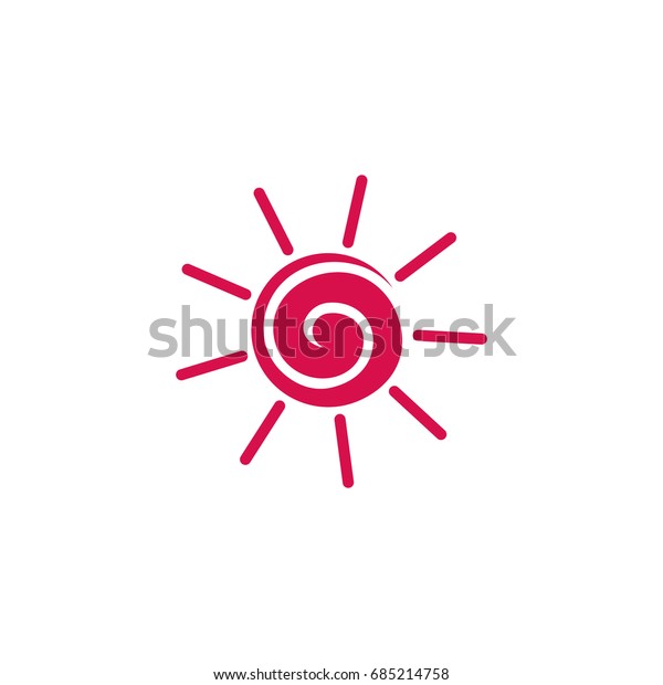 Sun Symbol Spiral Shape Cartoon Design Stock Vector (Royalty Free