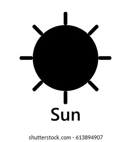 Sun symbol straight join entire black text on the white background