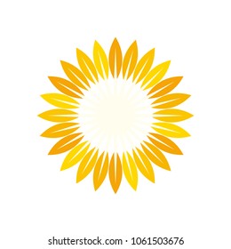 Sun Symbol. Sunflower Logo Vector.