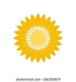 sun symbol. sunflower logo vector.