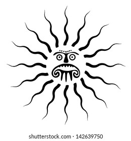 sun symbol, tattoo illustration