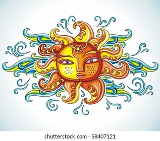 Sun symbol. Vector illustration.