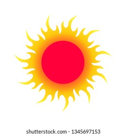 sun symbol vector with tribal art, red and orange colors