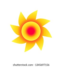 sun symbol vector with tribal art, red and orange colors