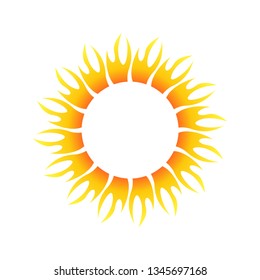 sun symbol vector with tribal art, red and orange colors