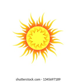 sun symbol vector with tribal art, red and orange colors