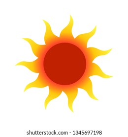 sun symbol vector with tribal art, red and orange colors