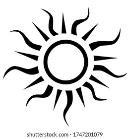 Sun symbol yoga. Icon vector illustration.