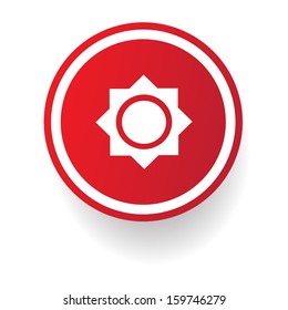 Sun symbol,Button on white background,vector