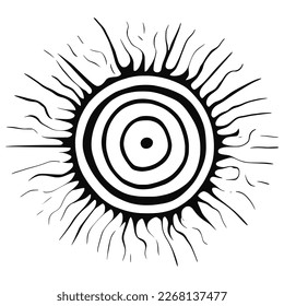 Sun symbols in ethnic style, solar symbol, vector illustration
