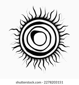 Sun symbols in ethnic style, solar symbol, vector illustration