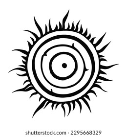 Sun symbols in ethnic style, solar symbol, vector illustration