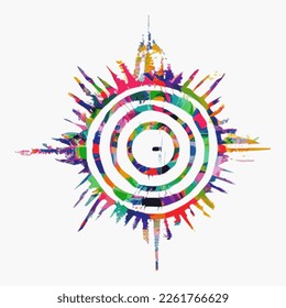 Sun symbols in ethnic style, vector illustration