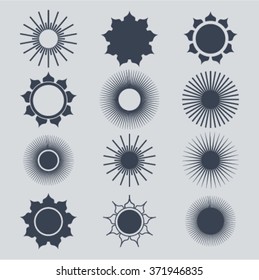 Sun symbols set.