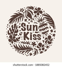 Sun tan pattern. Spa concept. Summer print. Tropical circle vector illustration.