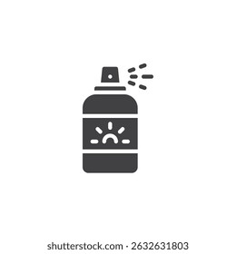 Sun tanning oil bottle vector icon. filled flat sign for mobile concept and web design. Tanning Oil Spray glyph icon. Symbol, logo illustration. Vector graphics