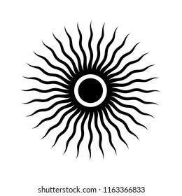 Sun Tattoo Black Sun Logo Design Stock Vector (Royalty Free) 1163366833 ...