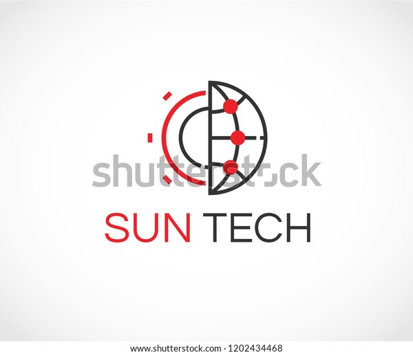 Sun Tech Solar Energy Logo Stock Vector (Royalty Free) 1202434468