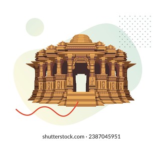 Sun Temple Modhera, Gujarat - Ilustración de acciones como archivo EPS 10