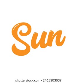 sun text on white background.