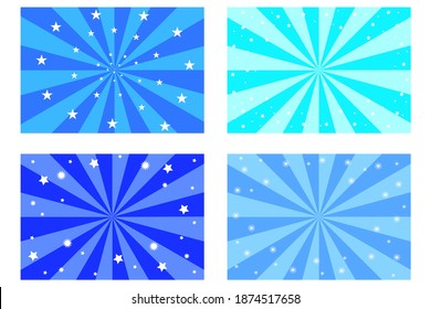 Sun texture. Vector set. Sun icon set. Vintage hipster blue poster on transparent backdrop. Stock image.