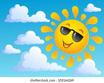 Sun theme image 6 - vector illustration.