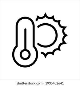 Sun with thermometer icon, thermometer hot icon From forecast, Climate and Meteorology icons, widget icons