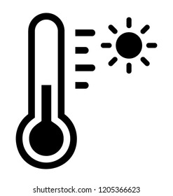 
Sun with thermometer is a temperature symbol 
