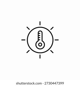 sun thermometer warm icon sign vector