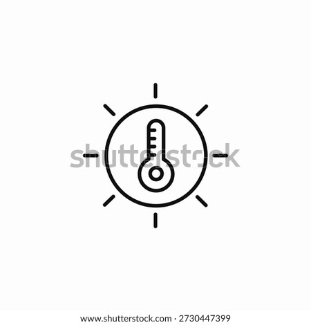 sun thermometer warm icon sign vector